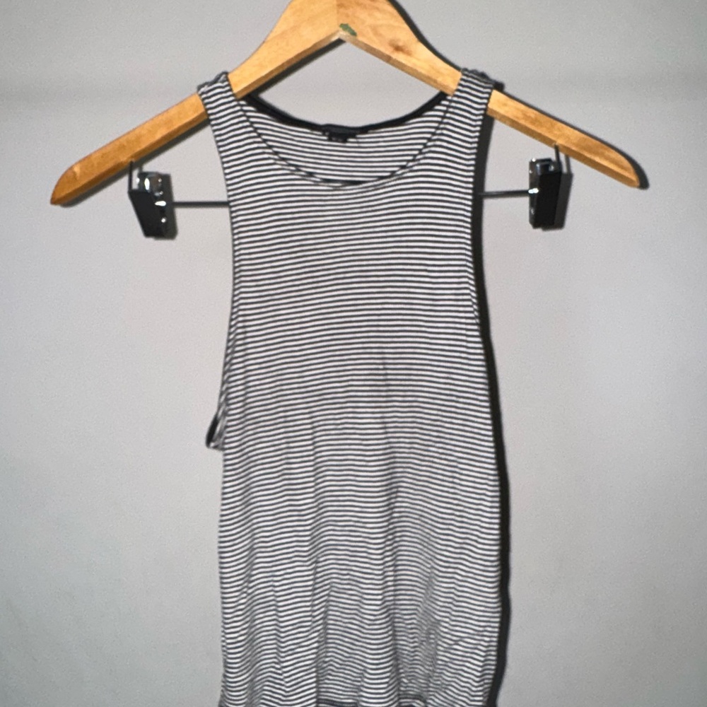 Striped Black and White Women's Tank Top